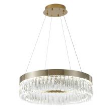 Bethel International Canada FT94C24G-2 - 1-Light Gold Hairline LED Chandelier With Clear Crystals